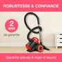 Oceanic VC10RBAX2 - Aspirateur traîneau sans sac, 700 W, 80 dB, filtre HEPA lavable, 3 L, couleur rouge - Avec 2 brosses
