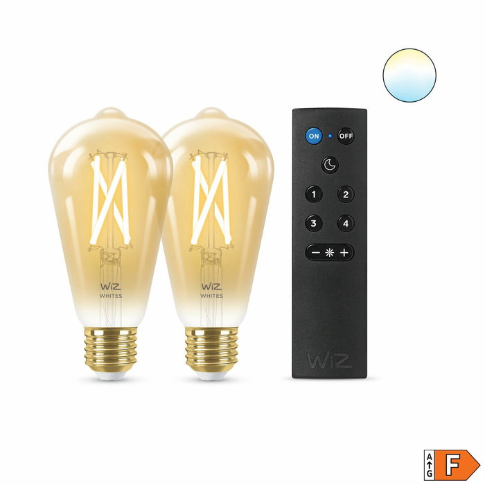 WiZ Kit de démarrage 2 ampoules connectées Edison Blanc E27 50W avec télécommande nomade