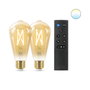 WiZ Kit de démarrage 2 ampoules connectées Edison Blanc E27 50W avec télécommande nomade