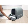 Curver Bac à litière pour chat avec système coulissant et filtre à charbon, couleur bleu gris, 51 x 38,5 x 39,5 cm