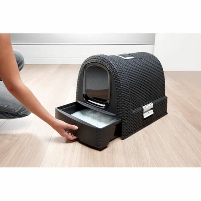 Curver Bac à litière pour chats avec tiroir Anthracite Curver Bac à litière pour chats avec tiroir Anthracite