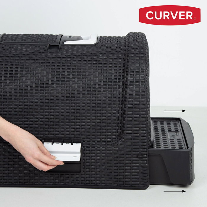 Curver Bac à litière pour chats avec tiroir Anthracite Curver Bac à litière pour chats avec tiroir Anthracite