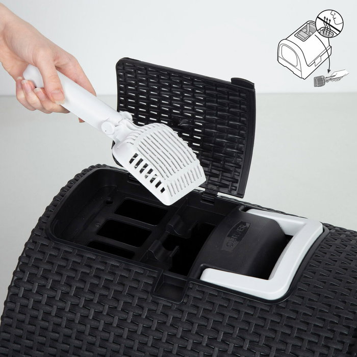 Curver Bac à litière pour chats avec tiroir Anthracite Curver Bac à litière pour chats avec tiroir Anthracite