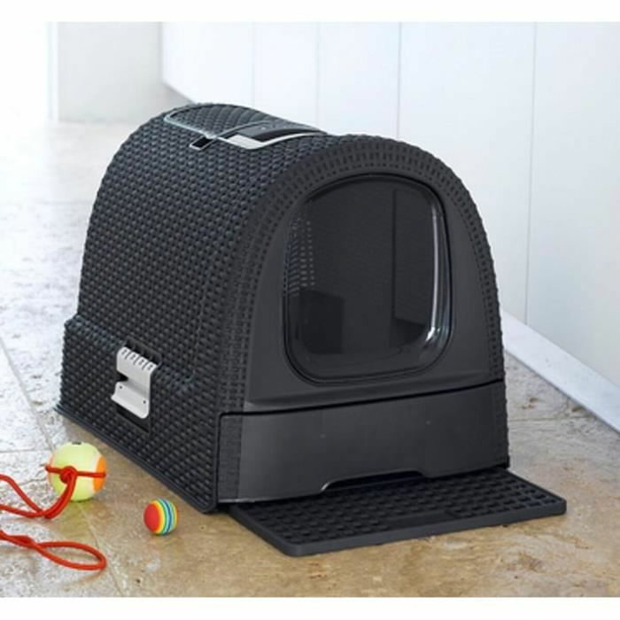 Curver Bac à litière pour chats avec tiroir Anthracite Curver Bac à litière pour chats avec tiroir Anthracite