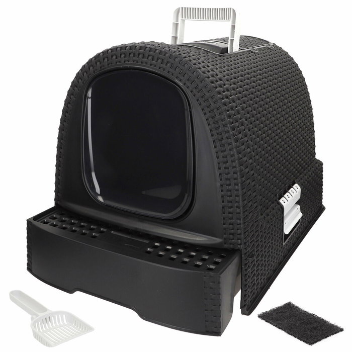 Curver Bac à litière pour chats avec tiroir Anthracite Curver Bac à litière pour chats avec tiroir Anthracite