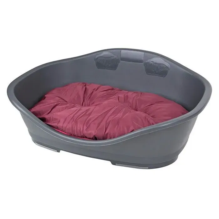 Kerbl Sleepers - Corbeille en plastique pour animaux avec pieds antidérapants et aérations - 80,5 x 55 x 32 cm - Gris