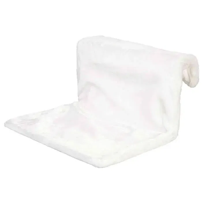 Trixie - Hamac de radiateur pour chat ajustable avec couverture en peluche, lavable machine, dimensions 45 x 24 x 31 cm, couleur blanc