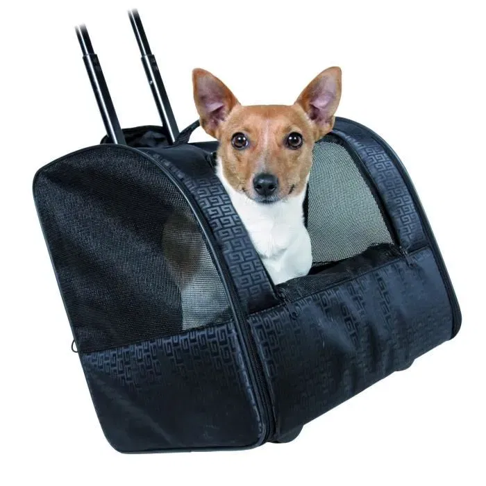 TRIXIE Sac de Transport à Roulettes pour Chat et Petit Chien - Noir - Polyester - 45 * 41 * 31 cm