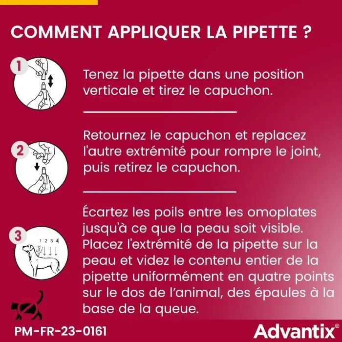 Advantix Solution Antiparasitaire Grande Race 25 à 40 kg, 6 pipettes