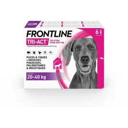 Frontline Tri-Act chien - Anti-puces anti-tiques - 20-40kg - 6 pipettes