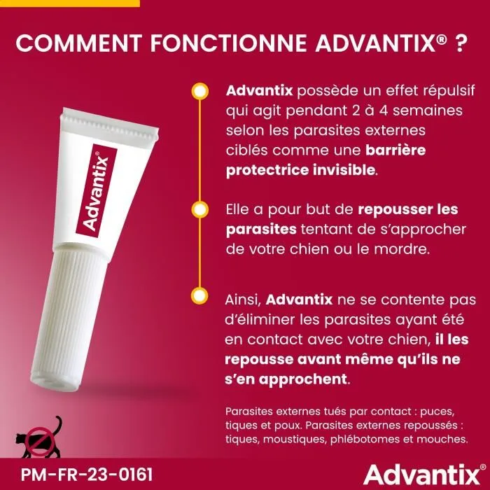 Advantix Solution Antiparasitaire Très Grande Race 40 à 60 kg, 6 pipettes
