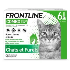 Frontline Combo Chat - Anti-puces et anti-tiques - 6 pipettes