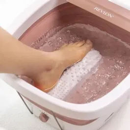 Revlon RVFB7034E Ultimate Indulgence Foot Spa Balnéothérapie - Bain de pieds pliable chauffant, 3 programmes, massage acupression, compartiment huiles essentielles, silencieux