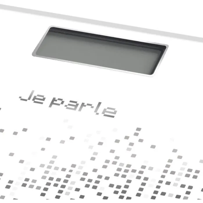 Little Balance Pèse-personne électronique parlant Voice 180 kg - 100 g de précision, grand écran LCD, plateau en verre trempé, Noir