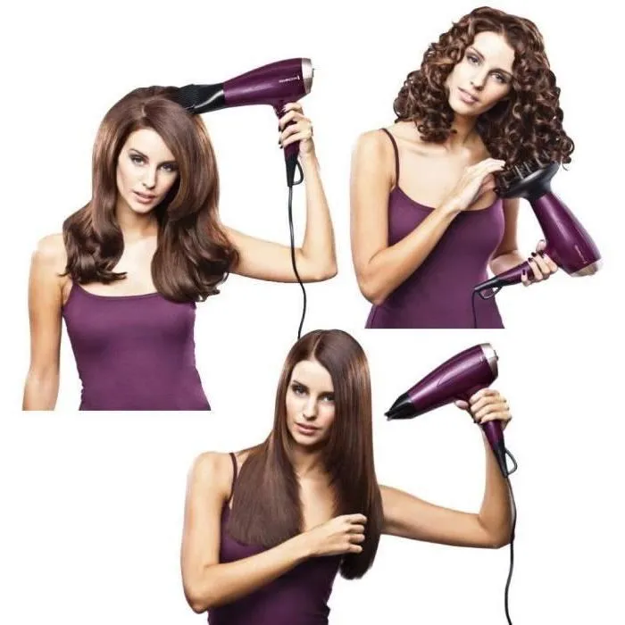 Remington D5219 Sèche-Cheveux Ionique Anti-Frisottis, 2300W, 3 Températures, 2 Vitesses avec Concentrateur et Diffuseur