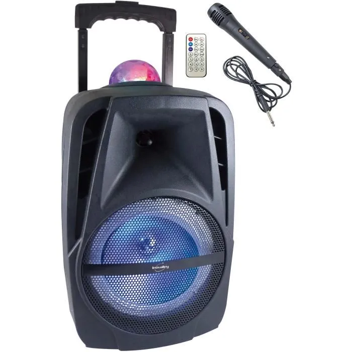 Inovalley KA116BOWL Enceinte Bluetooth 450W avec Lumières Kaléidoscope, Fonction Karaoké, Port USB et Haut-parleur 8" Inovalley KA116BOWL Enceinte Bluetooth 450W avec Lumières Kaléidoscope, Fonction Karaoké, Port USB et Haut-parleur 8"
