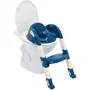 Thermobaby Réducteur de toilettes Kiddyloo pour l'apprentissage de la propreté, réglable en hauteur avec marche antidérapante, Bleu Océan