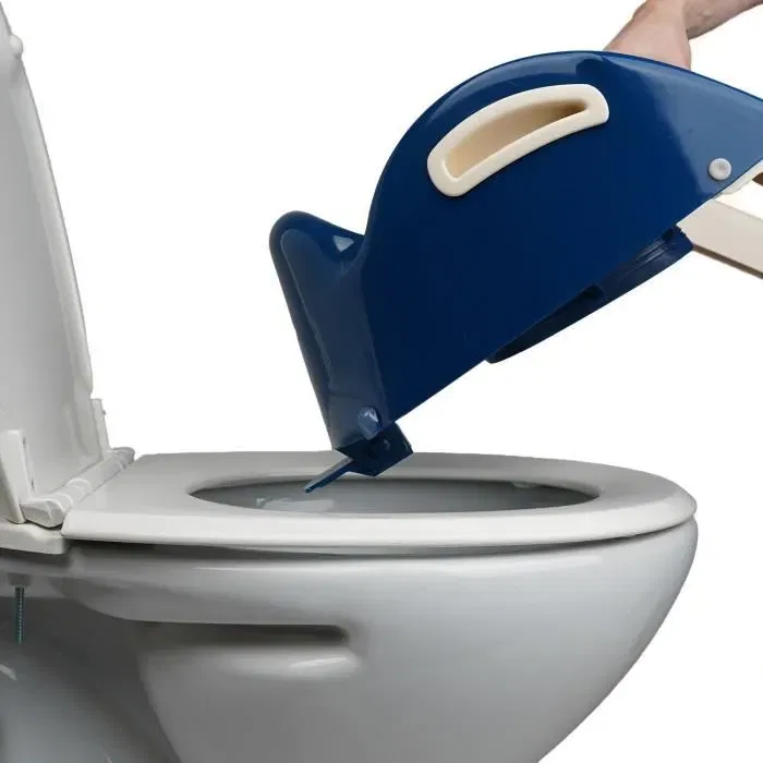 Thermobaby Réducteur de toilettes Kiddyloo pour l'apprentissage de la propreté, réglable en hauteur avec marche antidérapante, Bleu Océan