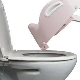 Thermobaby Réducteur de WC Kiddyloo pour Apprentissage de la Propreté, Pieds Réglables 43-48 cm - Rose Poudré