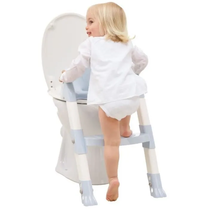 Thermobaby Kiddyloo Réducteur de WC pour bébé - Fleur bleue, pour enfant à partir de 18 mois, hauteur réglable 43-48 cm en polypropylène