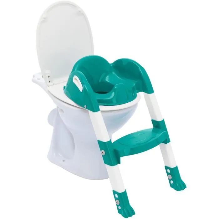 Thermobaby Kiddyloo Réducteur de WC Ergonomique et Pliable - Vert Émeraude, avec Poignées et Marche Antidérapante Thermobaby Kiddyloo Réducteur de WC Ergonomique et Pliable - Vert Émeraude, avec Poignées et Marche Antidérapante