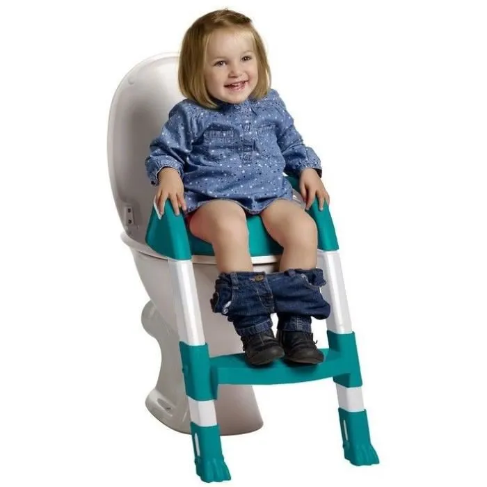 Thermobaby Kiddyloo Réducteur de WC Ergonomique et Pliable - Vert Émeraude, avec Poignées et Marche Antidérapante Thermobaby Kiddyloo Réducteur de WC Ergonomique et Pliable - Vert Émeraude, avec Poignées et Marche Antidérapante