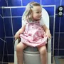 Thermobaby Réducteur de WC KIDDYLOO© Gris Charme - Ultra astucieux, ludique, hygiénique, avec pieds réglables et marche antidérapante - Facile à nettoyer et à ranger