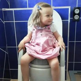 Thermobaby Réducteur de WC KIDDYLOO© Gris Charme - Ultra astucieux, ludique, hygiénique, avec pieds réglables et marche antidérapante - Facile à nettoyer et à ranger