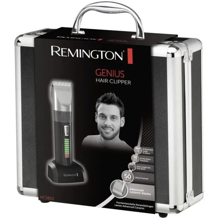 Remington Tondeuse à Cheveux Homme HC5810 avec Lames Advanced Ceramic, 10 Guides de Coupe, Utilisation Avec/Sans Fil, Moteur Pro 10 ans