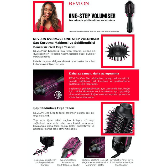 Revlon One-Step Volumiser RVDR5222E - Noir et Rose Revlon One-Step Volumiser RVDR5222E - Noir et Rose