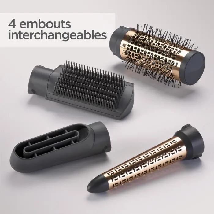 BaByliss Brosse Soufflante Air Style 1000 AS136E 1000W - 4 Embouts - Volume, Lissage, Boucles - Technologie Ionique