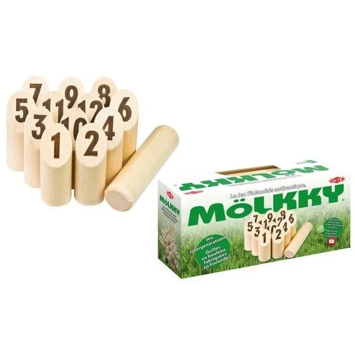 Tactic Mölkky Jeu de quilles en bois - Jeu d'adresse et de stratégie familial - Version standard