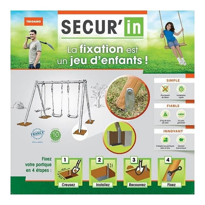 Aleo By Trigano Kit d'ancrage pour portique Secur'in Gris