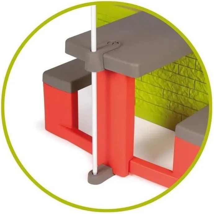 Smoby - Parasol pour table pique-nique - 80 x 90 cm - Hauteur réglable 1.05 à 1.55 m - Fixation incluse - Rouge