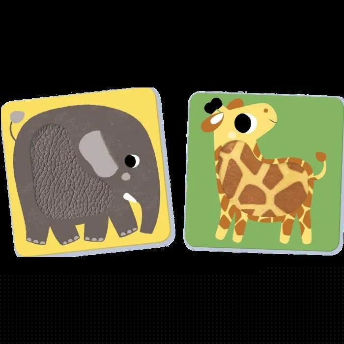 Nathan - Jeux Société 31443 Animaux à Toucher - Jeu d'Éveil Multisensoriel pour Bébé - Découverte des Animaux par le Toucher