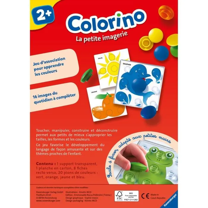 Ravensburger - Colorino La Petite Imagerie - Jeu Éducatif d'Apprentissage des Couleurs - Activités Créatives pour Enfants Dès 2 Ans