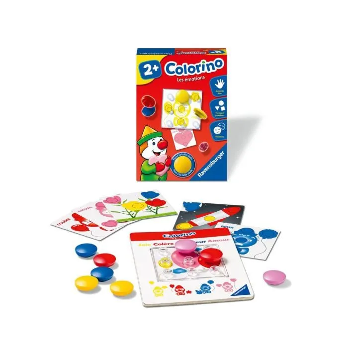 Ravensburger - Colorino Les émotions - Jeu éducatif 2 ans - Apprentissage des couleurs et des émotions - Activités créatives enfant