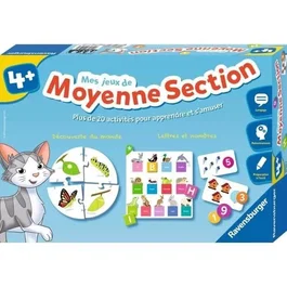 Ravensburger - Coffret éducatif Mes jeux de moyenne section, 20 activités pour la maternelle, apprentissage lettres et chiffres, à partir de 4 ans