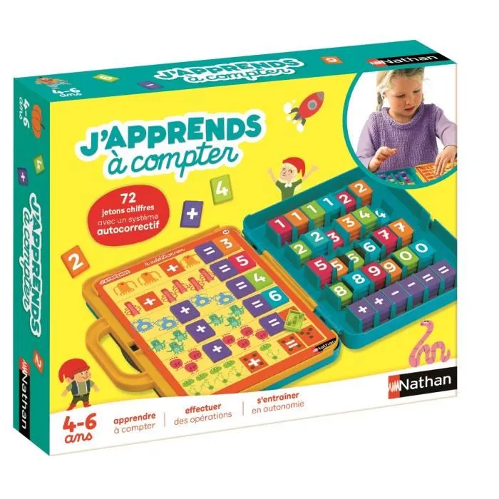 Nathan Jeu d'apprentissage J'apprends à Compter - Apprentissage des nombres, additions et soustractions pour enfants de 3 à 6 ans