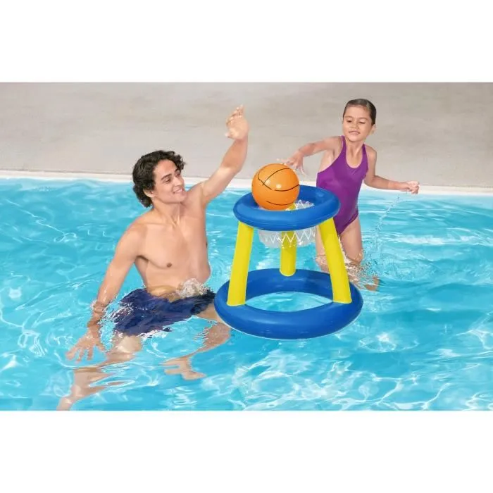 Bestway 52418 - Panier de basket flottant pour piscine gonflable, ballon et 3 anneaux inclus - Diamètre 61 cm Bestway 52418 - Panier de basket flottant pour piscine gonflable, ballon et 3 anneaux inclus - Diamètre 61 cm