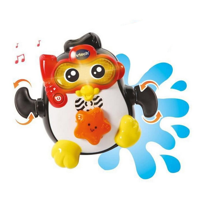 Vtech Baby Jouet de Bain Gédéon, Champion de Natation - Pingouin Nageur