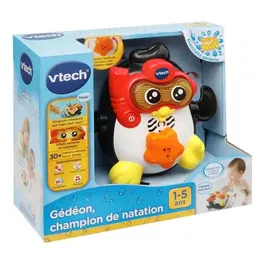 Vtech Baby Jouet de bain interactif Gédéon Champion de Natation - Pingouin nageur pour bébé à partir de 1 an, avec pile AAA incluse