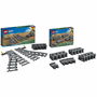 LEGO City 60238 Set de voies de train, avec aiguillages droite et gauche, compatible avec tous les ensembles LEGO City