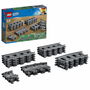 LEGO City 60238 Set de voies de train, avec aiguillages droite et gauche, compatible avec tous les ensembles LEGO City