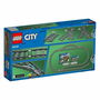 LEGO City 60238 Set de voies de train, avec aiguillages droite et gauche, compatible avec tous les ensembles LEGO City