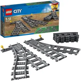 Lego - Set de Construction LEGO City 60238 Les Aiguillages - Rails Courbés et Aiguillages pour Train - Jouet Enfant 5 ans et plus