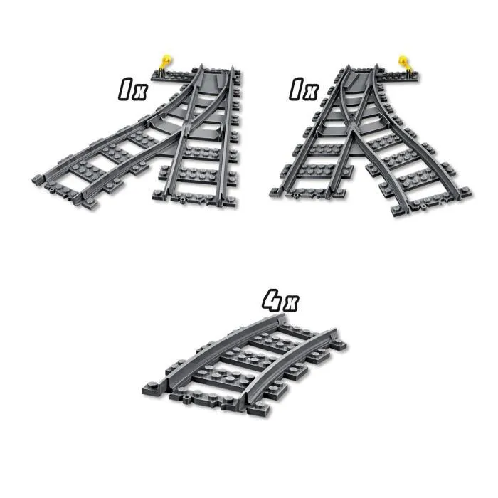 Lego - Set de Construction LEGO City 60238 Les Aiguillages - Rails Courbés et Aiguillages pour Train - Jouet Enfant 5 ans et plus