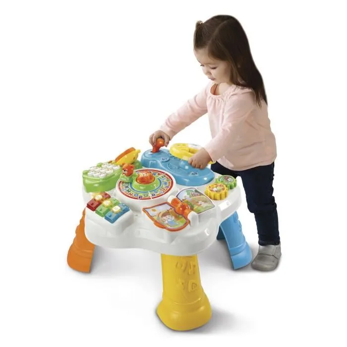VTECH Table d'activités bilingue 2 en 1 - Tableau d'éveil pour bébé avec alphabet, chiffres et animaux - Multicolore - Pour enfants de 9 mois et plus