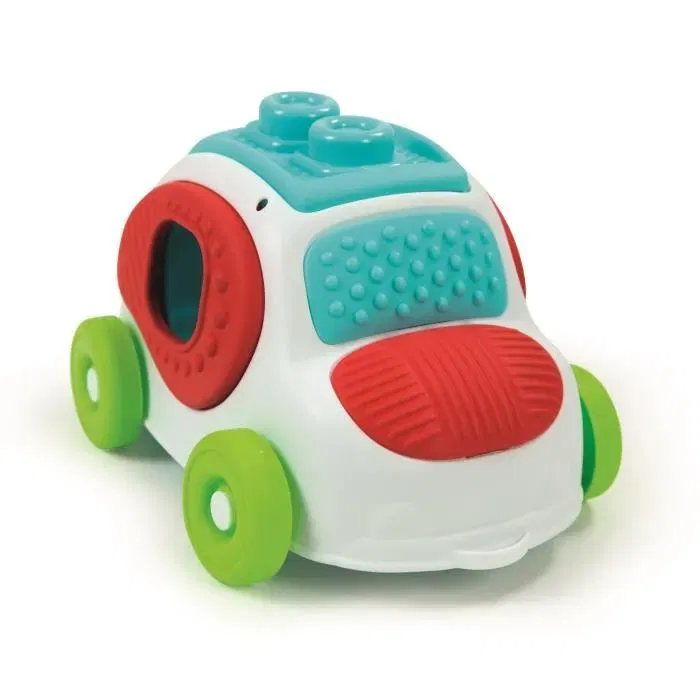 Clementoni Clemmy Voiture sensorielle, voiture d'éveil innovante avec textures souples et cubes à manipuler pour bébé