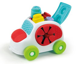 Clementoni Clemmy Voiture sensorielle, voiture d'éveil innovante avec textures souples et cubes à manipuler pour bébé